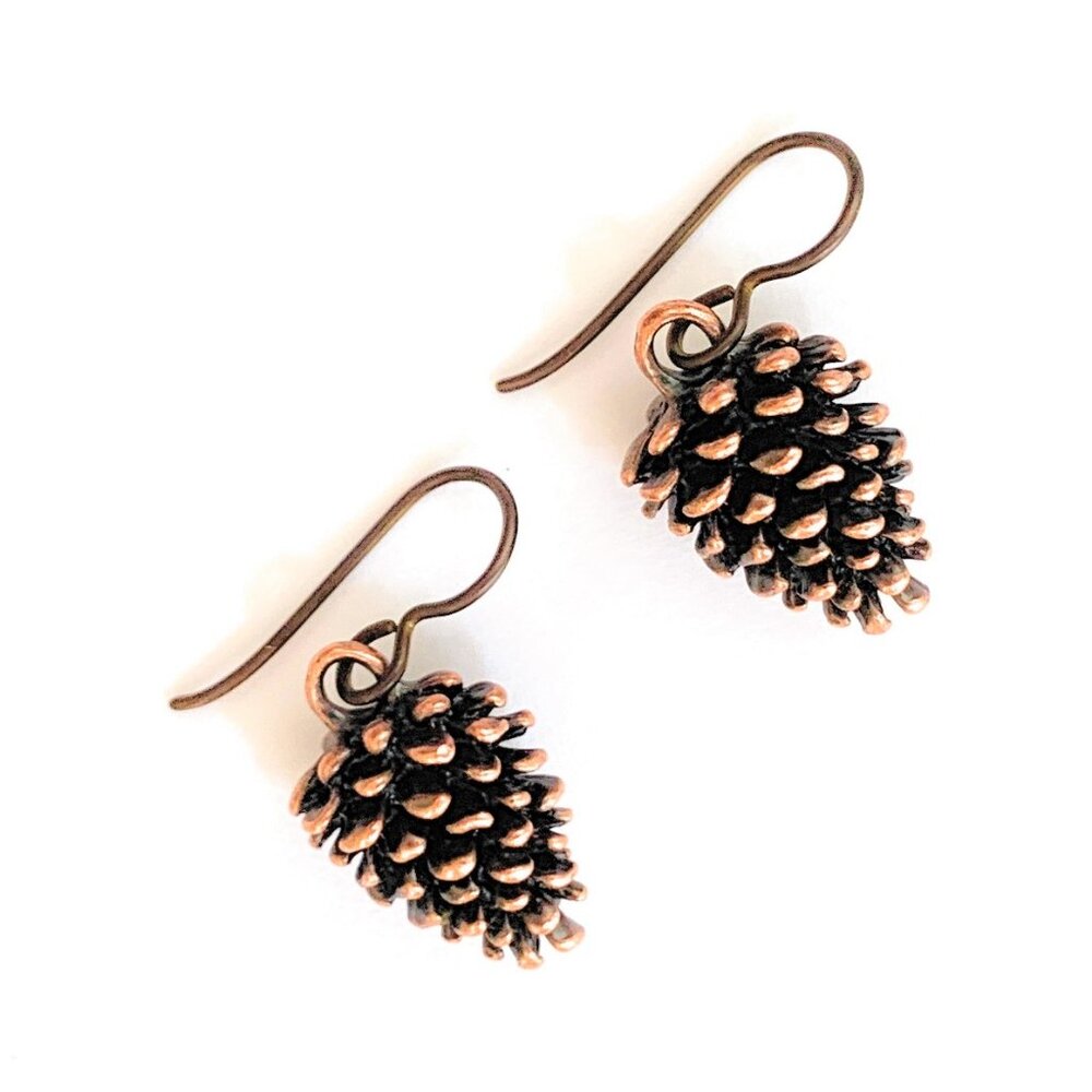 Pine Cone Earrings Hypoallergenic Niobium Wires for Women Jewelry Gifts Handmade